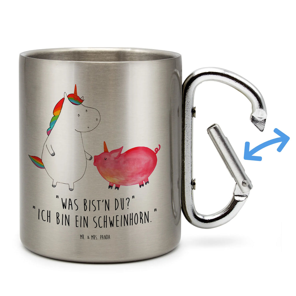 Edelstahlbecher Einhorn + Schweinhorn Edelstahltasse, Karabiner, Edelstahlbecher, Outdoor, Camping, Tasse, Becher, Einhorn, Einhörner, Einhorn Deko, Unicorn, Freundschaft, Schweinhorn, Schwein, Freundin, Schweinchen