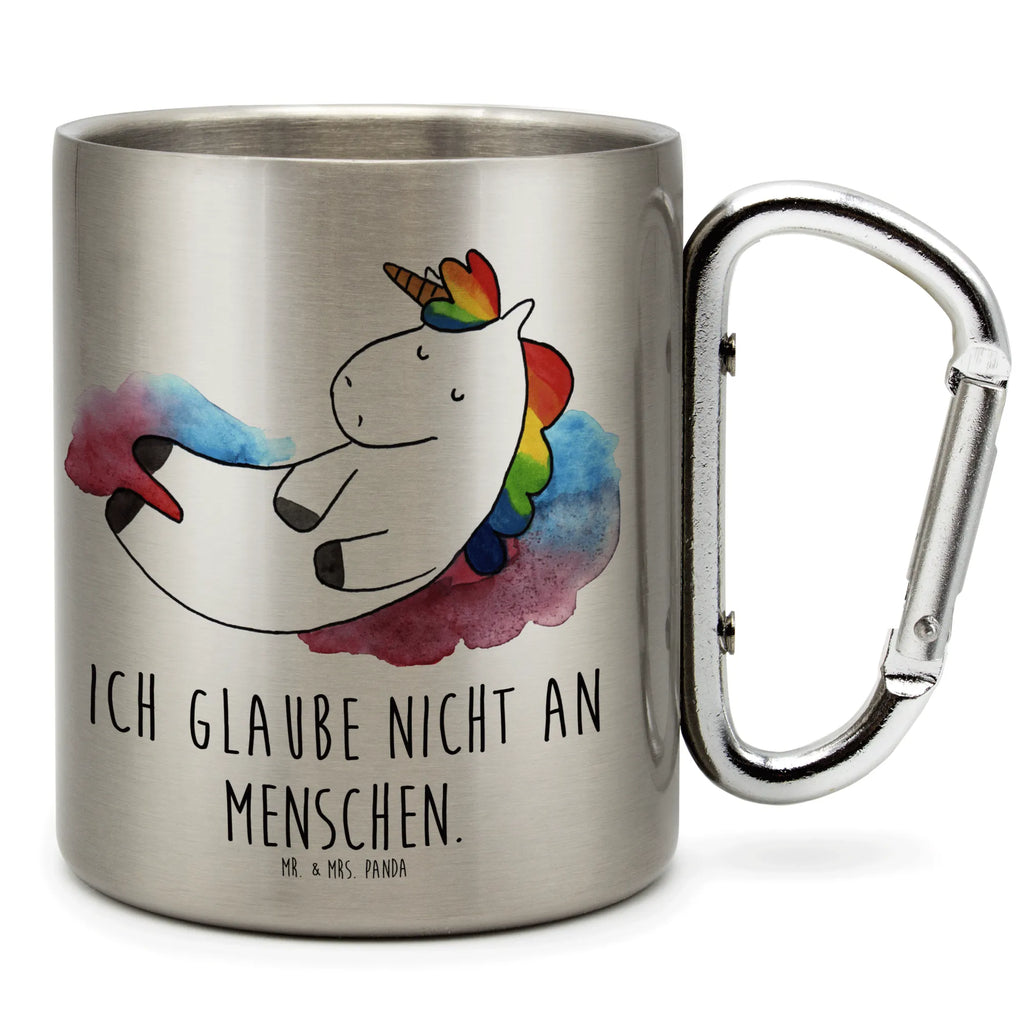 Edelstahlbecher Einhorn Wolke 7 Edelstahltasse, Karabiner, Edelstahlbecher, Outdoor, Camping, Tasse, Becher, Einhorn, Einhörner, Einhorn Deko, Pegasus, Unicorn, verliebt, Menschen, witzig, lustig, Geschenk, Glaube, Realität, Lächeln