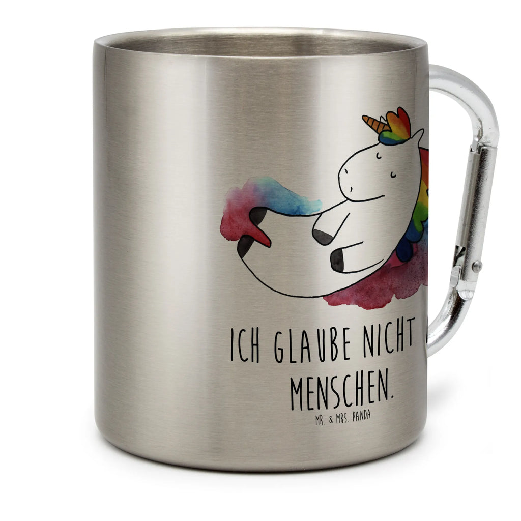 Edelstahlbecher Einhorn Wolke 7 Edelstahltasse, Karabiner, Edelstahlbecher, Outdoor, Camping, Tasse, Becher, Einhorn, Einhörner, Einhorn Deko, Pegasus, Unicorn, verliebt, Menschen, witzig, lustig, Geschenk, Glaube, Realität, Lächeln