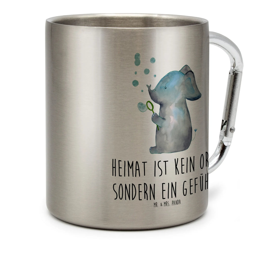 Edelstahlbecher Elefant Seifenblasen Edelstahltasse, Karabiner, Edelstahlbecher, Outdoor, Camping, Tasse, Becher, Tiermotive, Gute Laune, lustige Sprüche, Tiere, Elefant, Elefanten, Dickhäuter, Rüsseltier, Seifenblasen, Liebe, Heimat, Gefühl. Daheim, Liebesbeweis, Liebesspruch