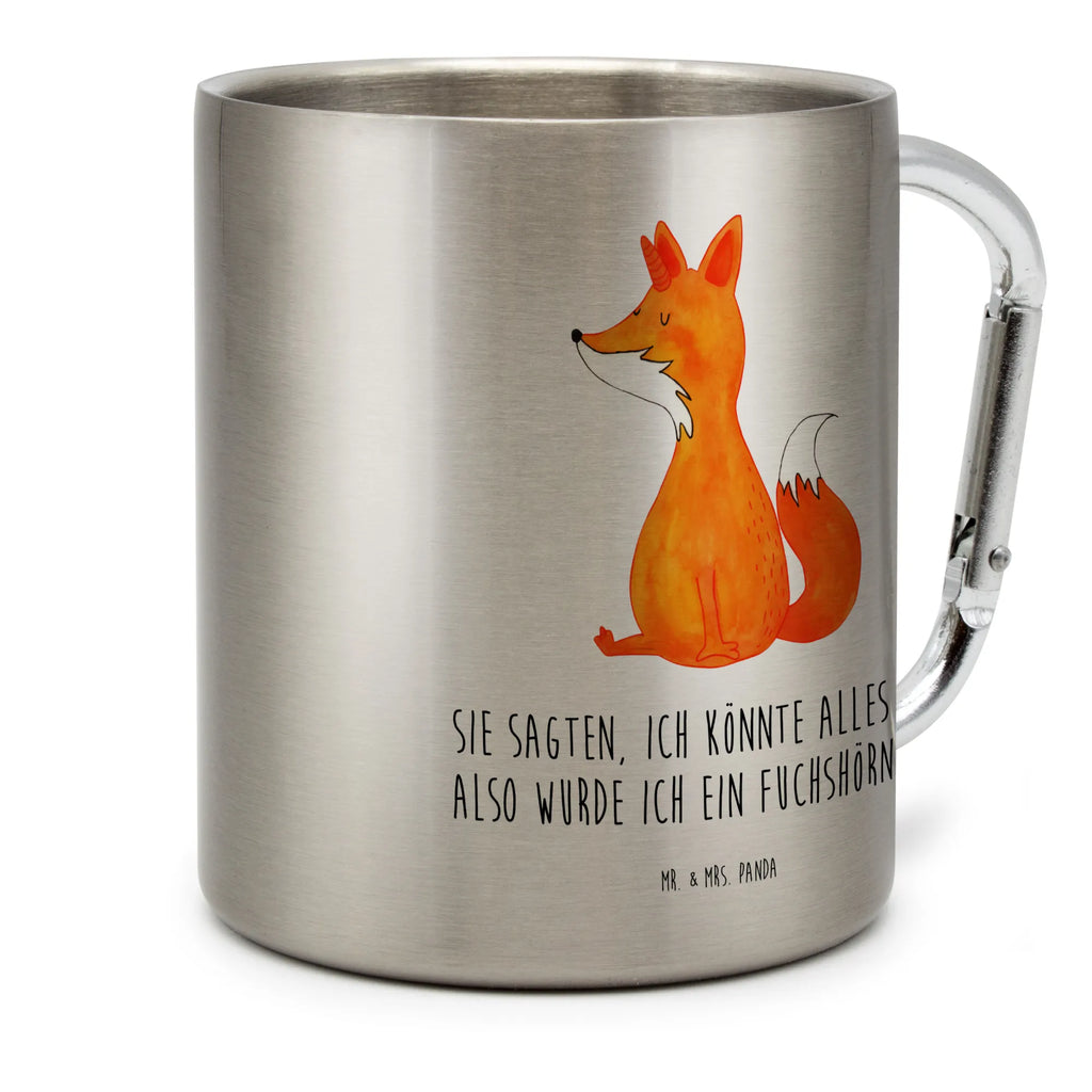 Edelstahlbecher Fuchshörnchen Edelstahltasse, Karabiner, Edelstahlbecher, Outdoor, Camping, Tasse, Becher, Einhorn, Einhörner, Einhorn Deko, Pegasus, Unicorn, Fuchs, Unicorns, Fuchshörnchen, Fuchshorn, Foxycorn, Füchse