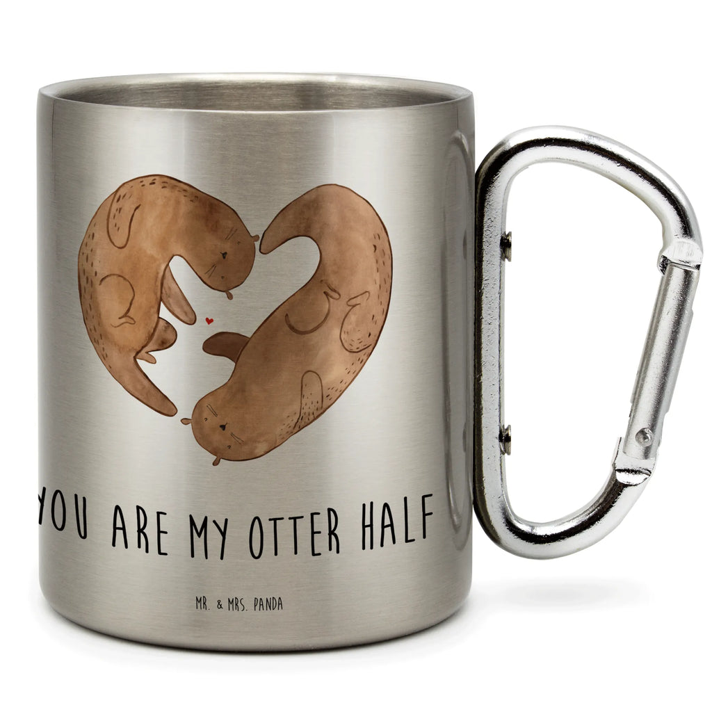 Edelstahlbecher Otter Herz Edelstahltasse, Karabiner, Edelstahlbecher, Outdoor, Camping, Tasse, Becher, Otter, Fischotter, Seeotter, Liebe, Herz, Liebesbeweis, Liebesgeschenk, Bessere Hälfte, Love you, Jahrestag, Hochzeitstag, Verlobung, gemeinsames Leben