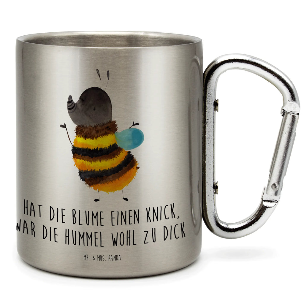 Edelstahlbecher Hummel flauschig Edelstahltasse, Karabiner, Edelstahlbecher, Outdoor, Camping, Tasse, Becher, Tiermotive, Gute Laune, lustige Sprüche, Tiere, Hummel, Flauschig, Biene, Blume, Natur