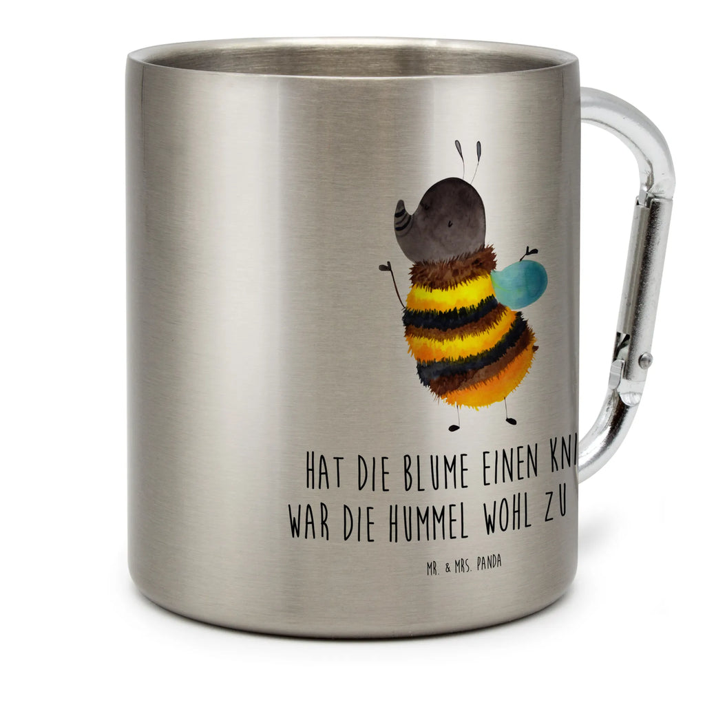 Edelstahlbecher Hummel flauschig Edelstahltasse, Karabiner, Edelstahlbecher, Outdoor, Camping, Tasse, Becher, Tiermotive, Gute Laune, lustige Sprüche, Tiere, Hummel, Flauschig, Biene, Blume, Natur