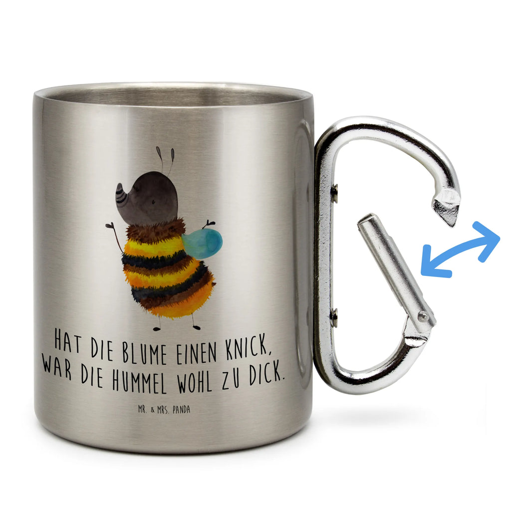 Edelstahlbecher Hummel flauschig Edelstahltasse, Karabiner, Edelstahlbecher, Outdoor, Camping, Tasse, Becher, Tiermotive, Gute Laune, lustige Sprüche, Tiere, Hummel, Flauschig, Biene, Blume, Natur