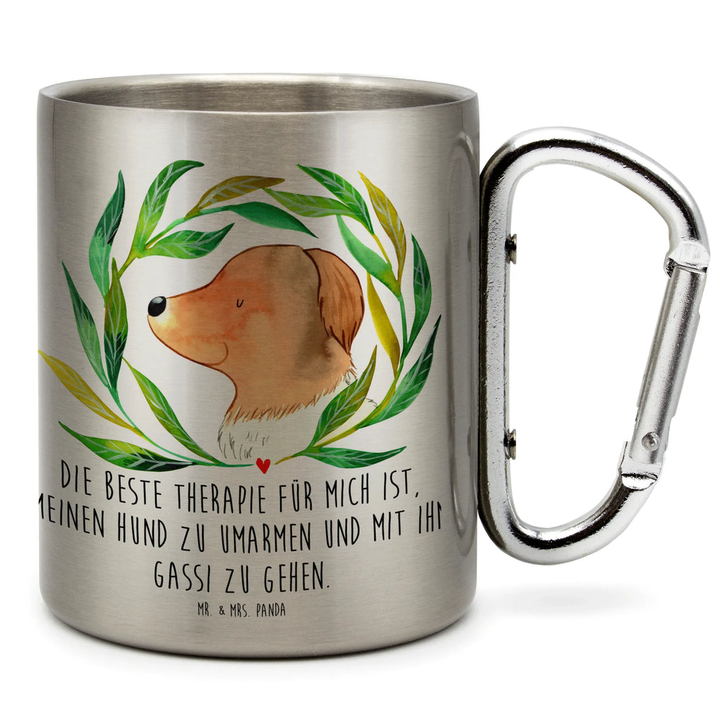 Edelstahlbecher Hund Ranke Edelstahltasse, Karabiner, Edelstahlbecher, Outdoor, Camping, Tasse, Becher, Hund, Hundemotiv, Haustier, Hunderasse, Tierliebhaber, Hundebesitzer, Sprüche, Ranke, Therapie, Selbsttherapie, Hundeliebe, Hundeglück, Hunde