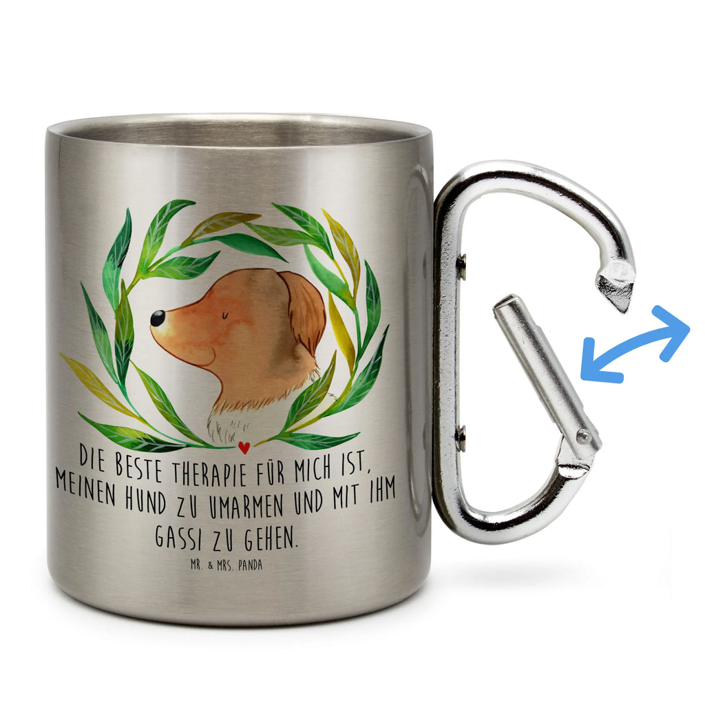 Edelstahlbecher Hund Ranke Edelstahltasse, Karabiner, Edelstahlbecher, Outdoor, Camping, Tasse, Becher, Hund, Hundemotiv, Haustier, Hunderasse, Tierliebhaber, Hundebesitzer, Sprüche, Ranke, Therapie, Selbsttherapie, Hundeliebe, Hundeglück, Hunde