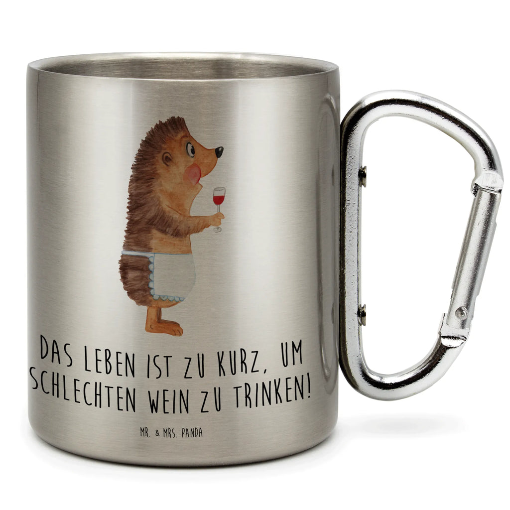 Edelstahlbecher Igel mit Wein Edelstahltasse, Karabiner, Edelstahlbecher, Outdoor, Camping, Tasse, Becher, Tiermotive, Gute Laune, lustige Sprüche, Tiere, Wein Spruch, Igel, Geschenk Weintrinker, Geschenk Weinliebhaber, Wein Deko, Weinglas, Rotwein, Weißwein, Wein trinken