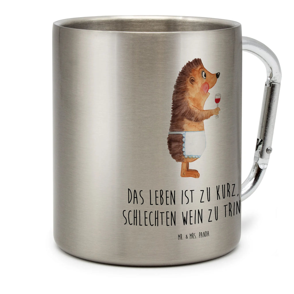 Edelstahlbecher Igel mit Wein Edelstahltasse, Karabiner, Edelstahlbecher, Outdoor, Camping, Tasse, Becher, Tiermotive, Gute Laune, lustige Sprüche, Tiere, Wein Spruch, Igel, Geschenk Weintrinker, Geschenk Weinliebhaber, Wein Deko, Weinglas, Rotwein, Weißwein, Wein trinken