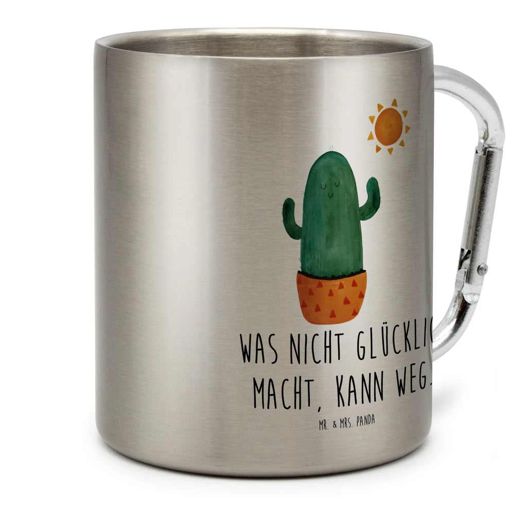 Edelstahlbecher Kaktus Sonnenanbeter Edelstahltasse, Karabiner, Edelstahlbecher, Outdoor, Camping, Tasse, Becher, Kaktus, Kakteen, Liebe Kaktusliebe, Sonne, Sonnenschein, Glück, glücklich, Motivation, Neustart, Trennung, Ehebruch, Scheidung, Freundin, Liebeskummer, Liebeskummer Geschenk, Geschenkidee