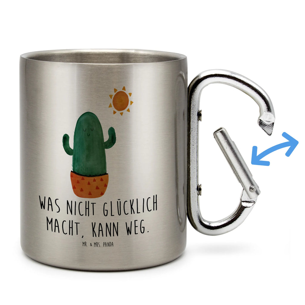 Edelstahlbecher Kaktus Sonnenanbeter Edelstahltasse, Karabiner, Edelstahlbecher, Outdoor, Camping, Tasse, Becher, Kaktus, Kakteen, Liebe Kaktusliebe, Sonne, Sonnenschein, Glück, glücklich, Motivation, Neustart, Trennung, Ehebruch, Scheidung, Freundin, Liebeskummer, Liebeskummer Geschenk, Geschenkidee