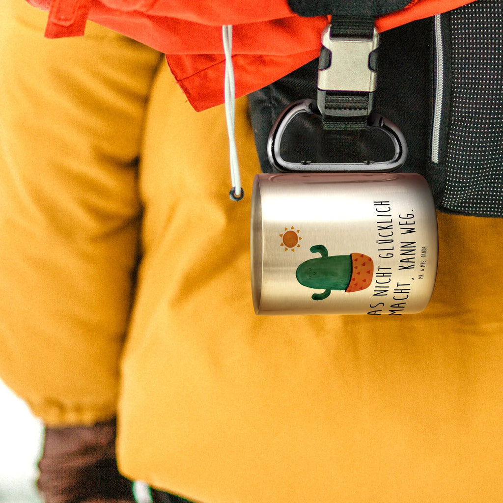 Edelstahlbecher Kaktus Sonnenanbeter Edelstahltasse, Karabiner, Edelstahlbecher, Outdoor, Camping, Tasse, Becher, Kaktus, Kakteen, Liebe Kaktusliebe, Sonne, Sonnenschein, Glück, glücklich, Motivation, Neustart, Trennung, Ehebruch, Scheidung, Freundin, Liebeskummer, Liebeskummer Geschenk, Geschenkidee