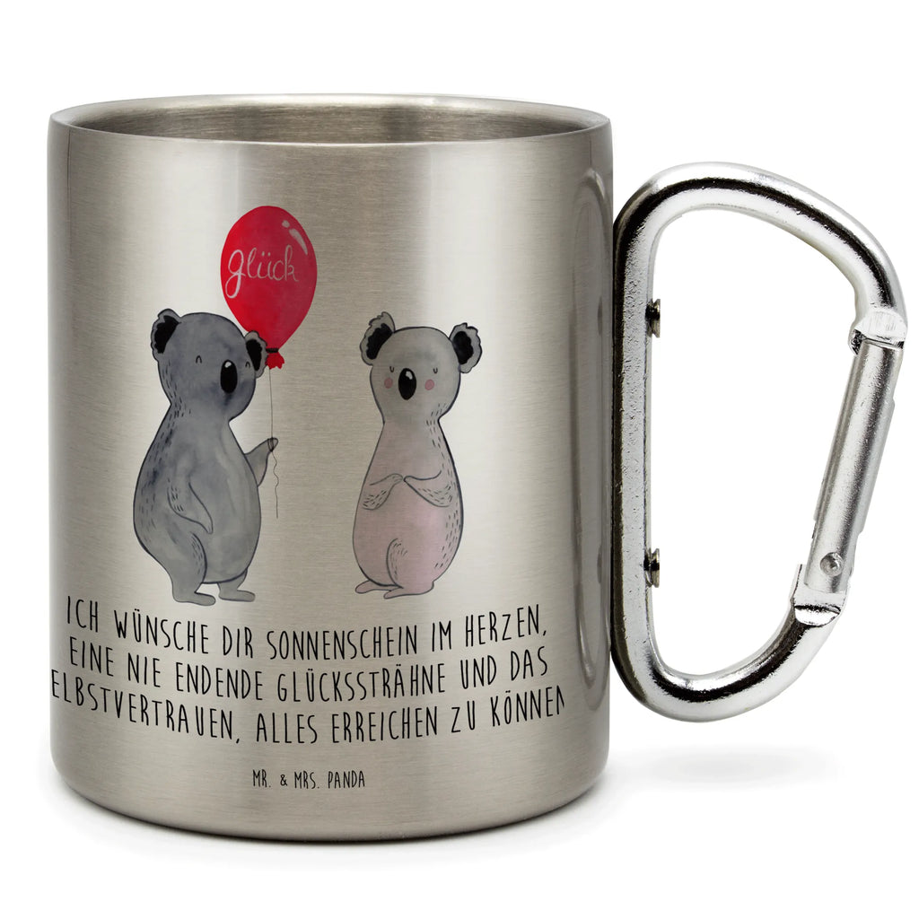 Edelstahlbecher Koala Luftballon Edelstahltasse, Karabiner, Edelstahlbecher, Outdoor, Camping, Tasse, Becher, Koala, Koalabär, Luftballon, Party, Geburtstag, Geschenk