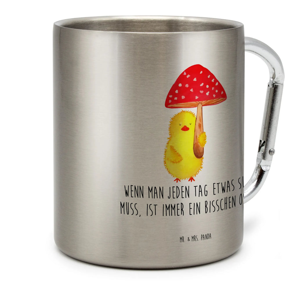 Edelstahlbecher Küken Fliegenpilz Edelstahltasse, Karabiner, Edelstahlbecher, Outdoor, Camping, Tasse, Becher, Ostern, Osterhase, Ostergeschenke, Osternest, Osterdeko, Geschenke zu Ostern, Ostern Geschenk, Ostergeschenke Kinder, Ostern Kinder, Küken, Fliegenpilz, Glückspilz, Frohe Ostern, Ostergrüße