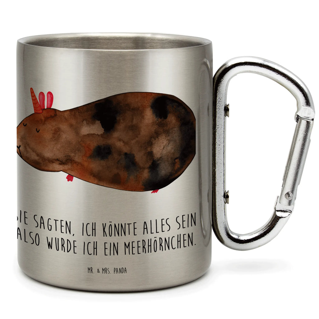 Edelstahlbecher Meerhörnchen Edelstahltasse, Karabiner, Edelstahlbecher, Outdoor, Camping, Tasse, Becher, Einhorn, Einhörner, Einhorn Deko, Pegasus, Unicorn, Meerhörnchen, Meericorn, Meerschwein, Meerschweinchen