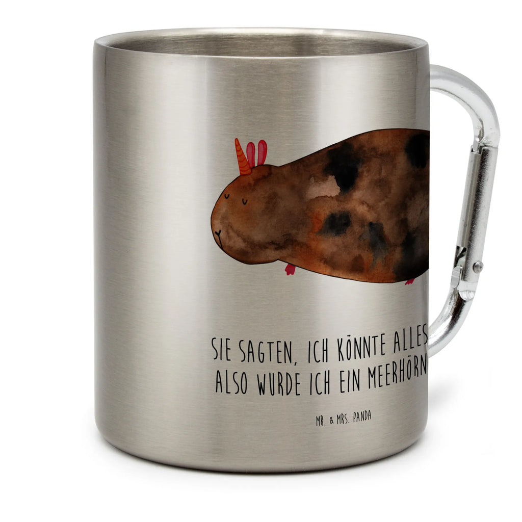 Edelstahlbecher Meerhörnchen Edelstahltasse, Karabiner, Edelstahlbecher, Outdoor, Camping, Tasse, Becher, Einhorn, Einhörner, Einhorn Deko, Pegasus, Unicorn, Meerhörnchen, Meericorn, Meerschwein, Meerschweinchen