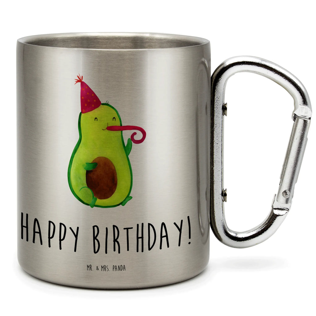 Edelstahlbecher Avocado Birthday Edelstahltasse, Karabiner, Edelstahlbecher, Outdoor, Camping, Tasse, Becher, Avocado, Veggie, Vegan, Gesund