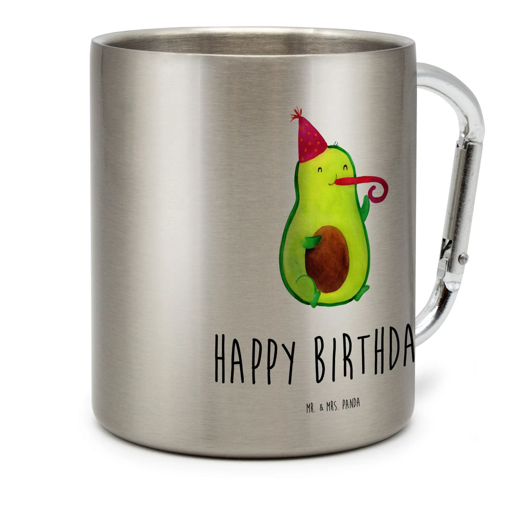 Edelstahlbecher Avocado Birthday Edelstahltasse, Karabiner, Edelstahlbecher, Outdoor, Camping, Tasse, Becher, Avocado, Veggie, Vegan, Gesund