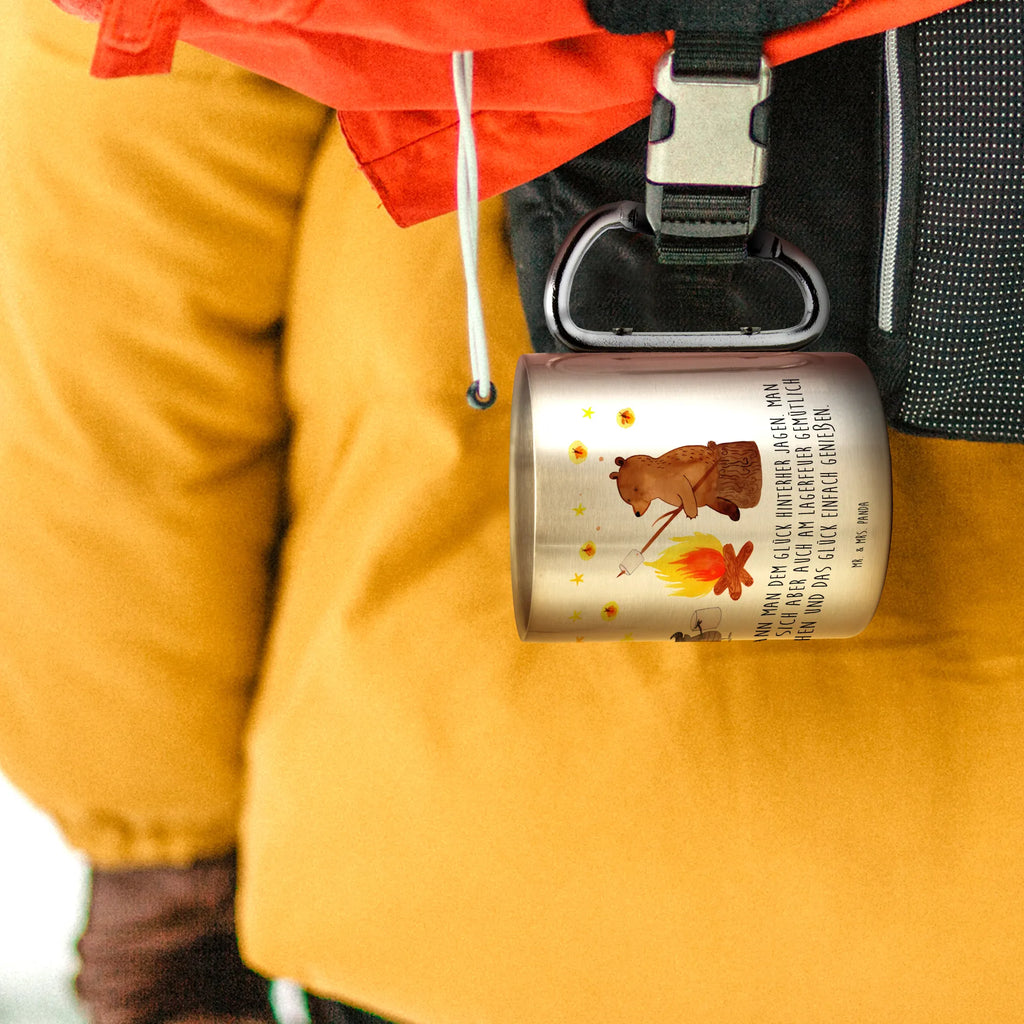 Edelstahlbecher Bär & Marienkäfer Lagerfeuer Edelstahltasse, Karabiner, Edelstahlbecher, Outdoor, Camping, Tasse, Becher, Bär, Teddy, Teddybär, Lagerfeuer