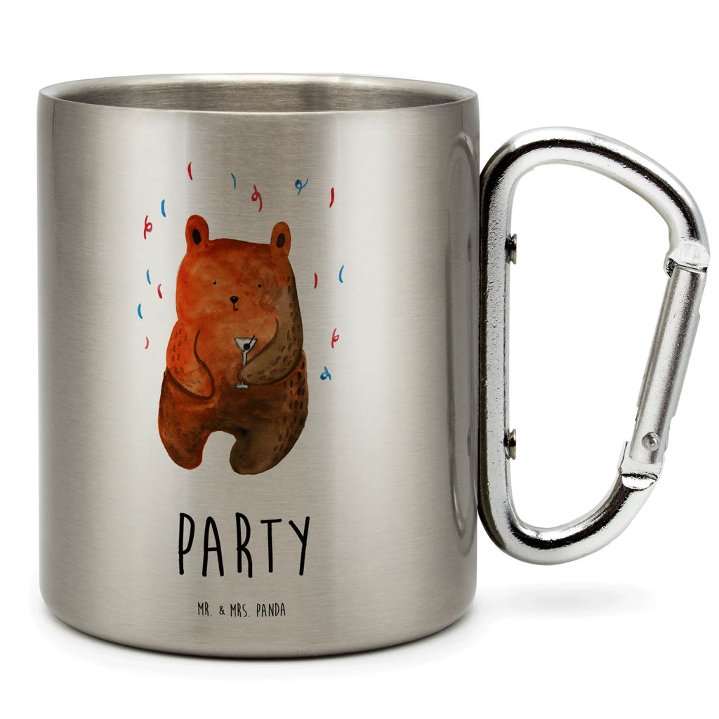 Edelstahlbecher Bär Party Edelstahltasse, Karabiner, Edelstahlbecher, Outdoor, Camping, Tasse, Becher, Bär, Teddy, Teddybär, Geburtstag, Geburtstagsgeschenk, Geschenk, Party, Feiern, Abfeiern, Mitbringsel, Gute Laune, Lustig