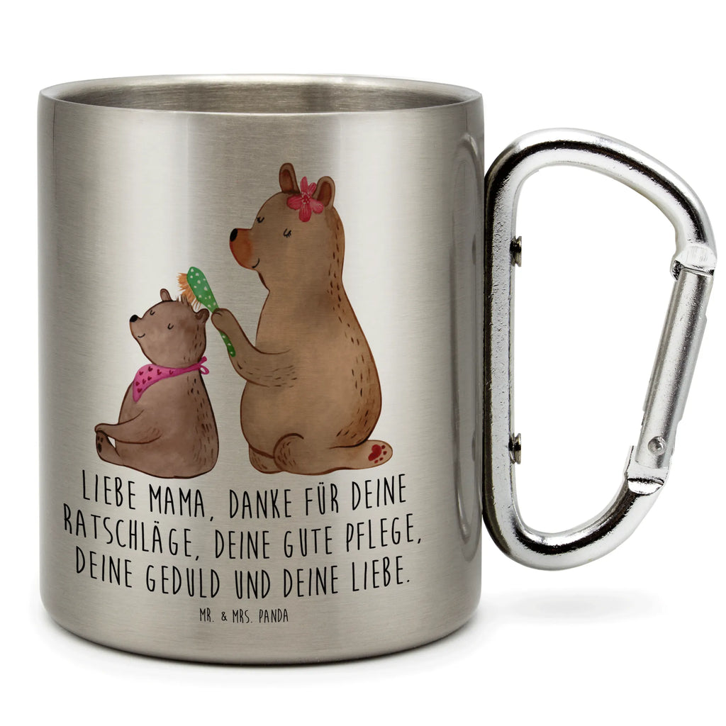 Edelstahlbecher Bär mit Kind Edelstahltasse, Karabiner, Edelstahlbecher, Outdoor, Camping, Tasse, Becher, Familie, Vatertag, Muttertag, Bruder, Schwester, Mama, Papa, Oma, Opa, Geschenk, Mutti, Mutter