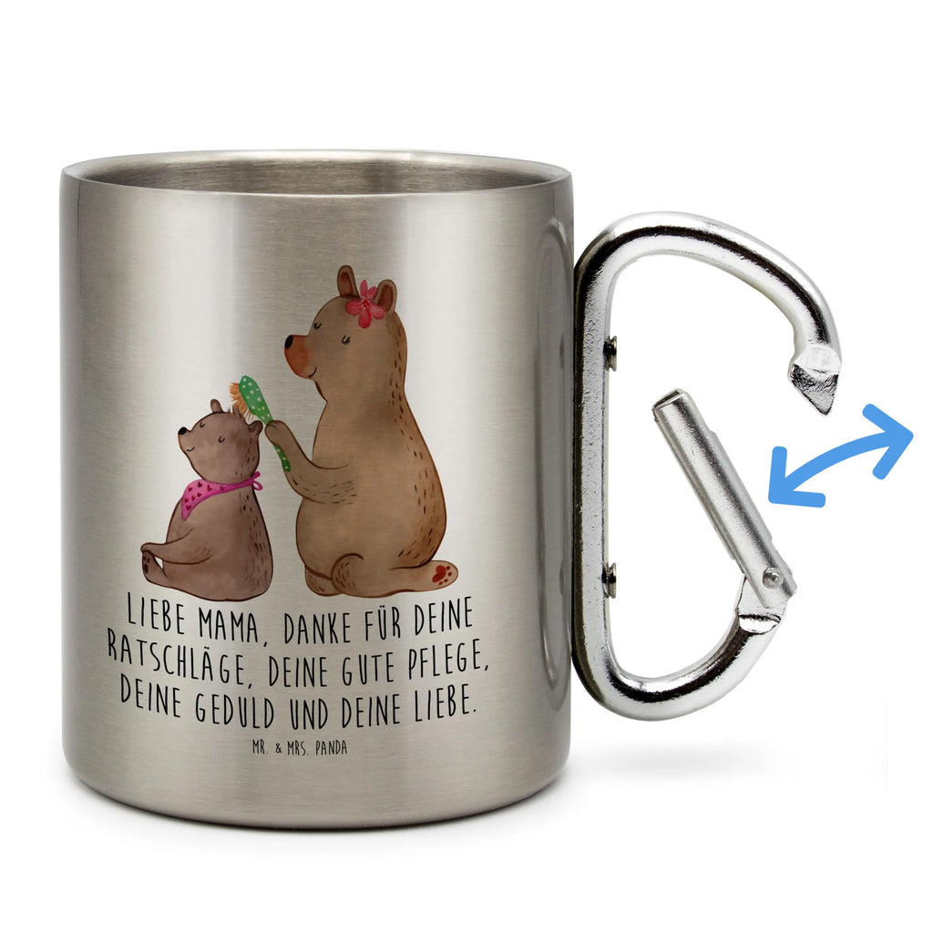 Edelstahlbecher Bär mit Kind Edelstahltasse, Karabiner, Edelstahlbecher, Outdoor, Camping, Tasse, Becher, Familie, Vatertag, Muttertag, Bruder, Schwester, Mama, Papa, Oma, Opa, Geschenk, Mutti, Mutter