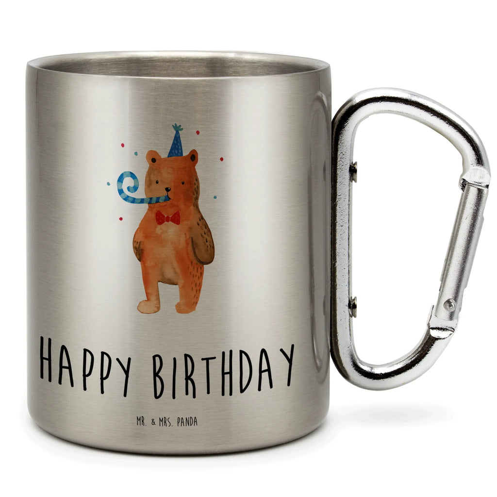 Edelstahlbecher Birthday Bär Edelstahltasse, Karabiner, Edelstahlbecher, Outdoor, Camping, Tasse, Becher, Bär, Teddy, Teddybär, Happy Birthday, Alles Gute, Glückwunsch, Geburtstag