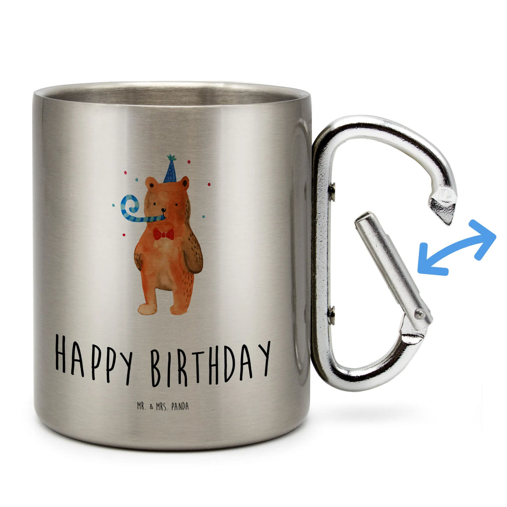 Edelstahlbecher Birthday Bär Edelstahltasse, Karabiner, Edelstahlbecher, Outdoor, Camping, Tasse, Becher, Bär, Teddy, Teddybär, Happy Birthday, Alles Gute, Glückwunsch, Geburtstag