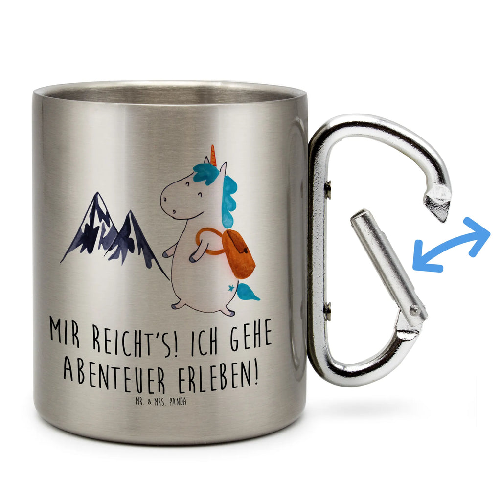 Edelstahlbecher Einhorn Bergsteiger Edelstahltasse, Karabiner, Edelstahlbecher, Outdoor, Camping, Tasse, Becher, Einhorn, Einhörner, Einhorn Deko, Unicorn, Bergsteiger, Abenteuer, Berge, Abenteurer, Weltenbummler, Weltreise, Reisen, Urlaub, Entdecker