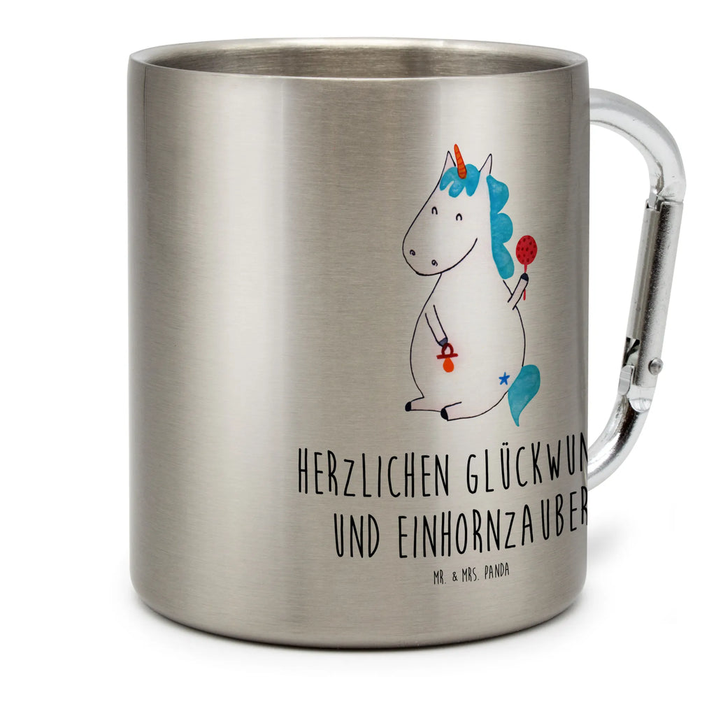 Edelstahlbecher Einhorn Baby Edelstahltasse, Karabiner, Edelstahlbecher, Outdoor, Camping, Tasse, Becher, Einhorn, Einhörner, Einhorn Deko, Pegasus, Unicorn, Mutter, Geburt, Geburtstag, erstes Kind, Baby, Babyglück, Nachwuchs, Eltern, Party, Kind, Schnuller