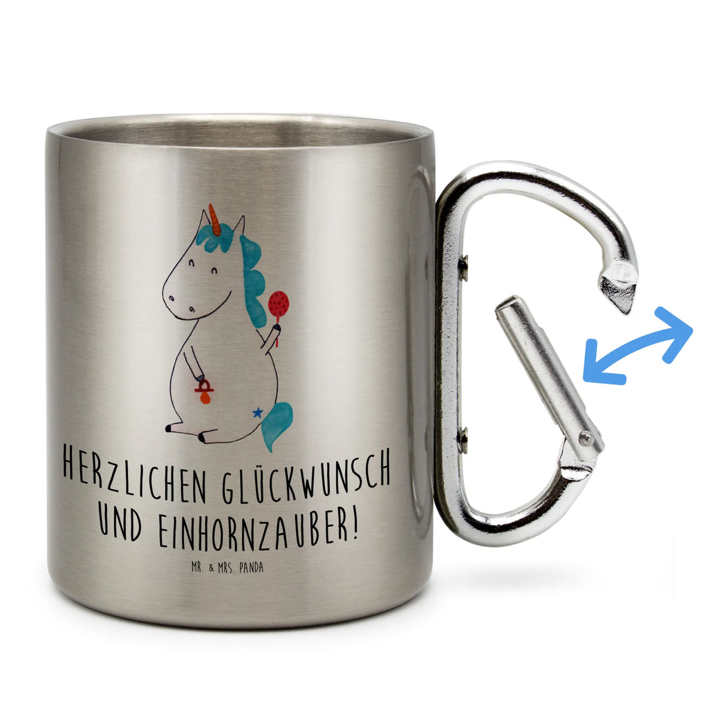 Edelstahlbecher Einhorn Baby Edelstahltasse, Karabiner, Edelstahlbecher, Outdoor, Camping, Tasse, Becher, Einhorn, Einhörner, Einhorn Deko, Pegasus, Unicorn, Mutter, Geburt, Geburtstag, erstes Kind, Baby, Babyglück, Nachwuchs, Eltern, Party, Kind, Schnuller