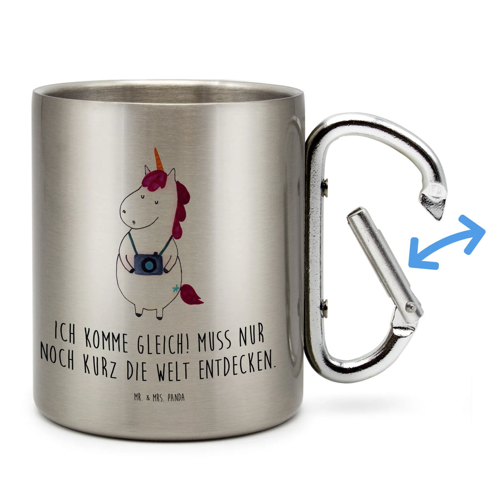 Edelstahlbecher Einhorn Fotograf Edelstahltasse, Karabiner, Edelstahlbecher, Outdoor, Camping, Tasse, Becher, Einhorn, Einhörner, Einhorn Deko, Pegasus, Unicorn, Fotograf, Fotografie, Kamera, Reisen, Weltreise, Weltenbummler, Urlaub, Tourist, Kurztrip, Reise, Städtereise