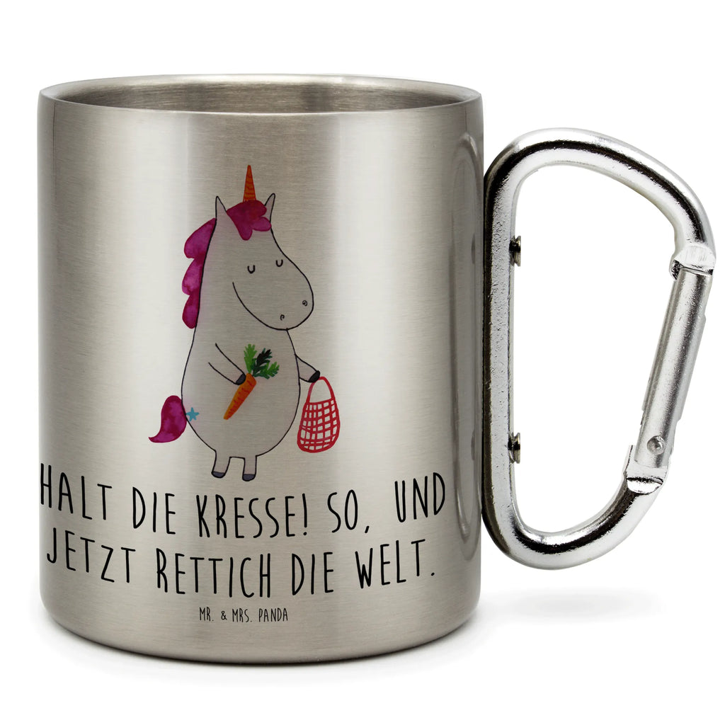 Edelstahlbecher Einhorn Gemüse Edelstahltasse, Karabiner, Edelstahlbecher, Outdoor, Camping, Tasse, Becher, Einhorn, Einhörner, Einhorn Deko, Pegasus, Unicorn, Biomarkt, Gemüse, Wochenmarkt