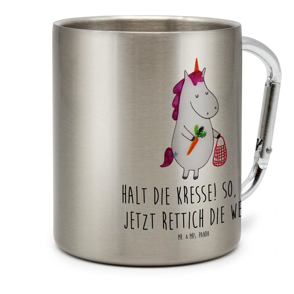 Edelstahlbecher Einhorn Gemüse Edelstahltasse, Karabiner, Edelstahlbecher, Outdoor, Camping, Tasse, Becher, Einhorn, Einhörner, Einhorn Deko, Pegasus, Unicorn, Biomarkt, Gemüse, Wochenmarkt