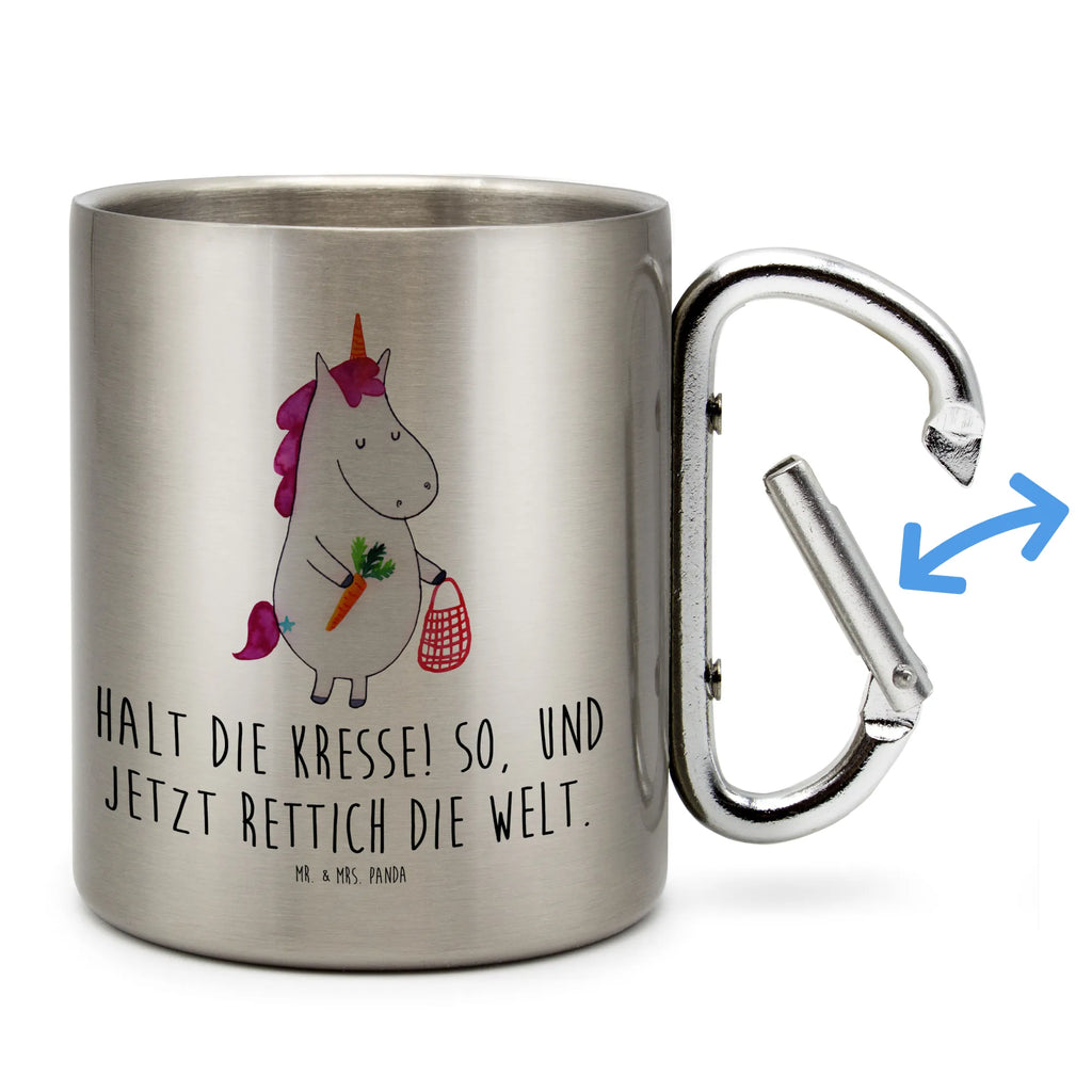 Edelstahlbecher Einhorn Gemüse Edelstahltasse, Karabiner, Edelstahlbecher, Outdoor, Camping, Tasse, Becher, Einhorn, Einhörner, Einhorn Deko, Pegasus, Unicorn, Biomarkt, Gemüse, Wochenmarkt