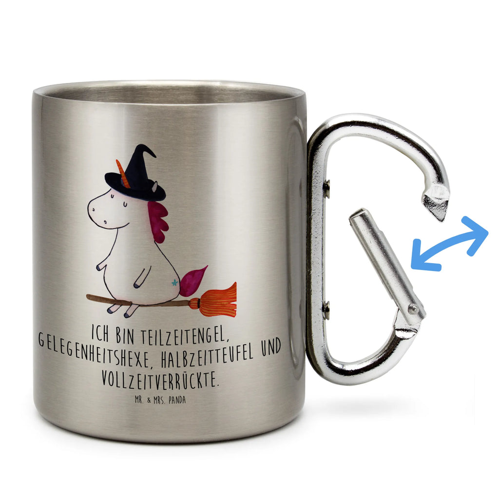 Edelstahlbecher Einhorn Hexe Edelstahltasse, Karabiner, Edelstahlbecher, Outdoor, Camping, Tasse, Becher, Einhorn, Einhörner, Einhorn Deko, Unicorn, Frau, Ehefrau, Hexe, Teufel, Engel, Verrückte, Freundin, Leben, Zicke