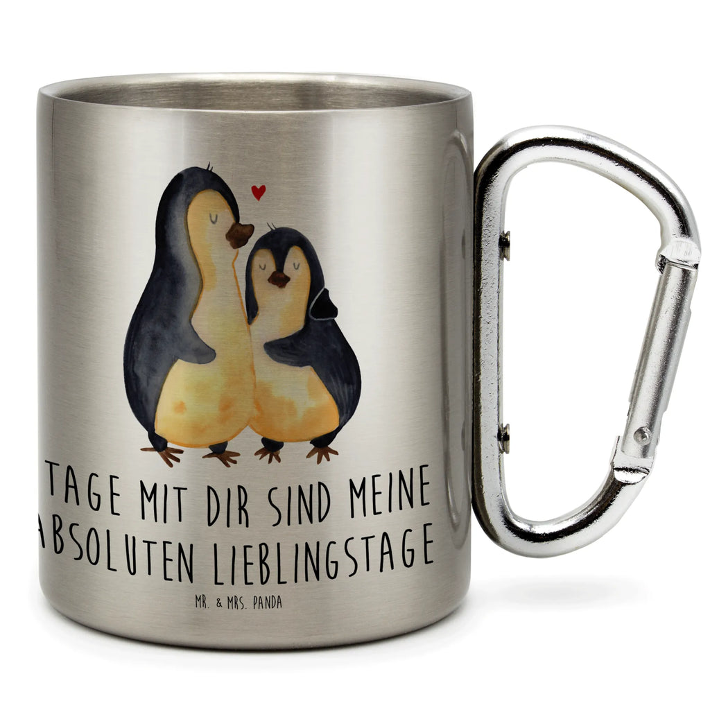 Edelstahlbecher Pinguin umarmend Edelstahltasse, Karabiner, Edelstahlbecher, Outdoor, Camping, Tasse, Becher, Pinguin, Liebe, Liebespaar, Liebesbeweis, Liebesgeschenk, Verlobung, Jahrestag, Hochzeitstag, Hochzeit, Hochzeitsgeschenk