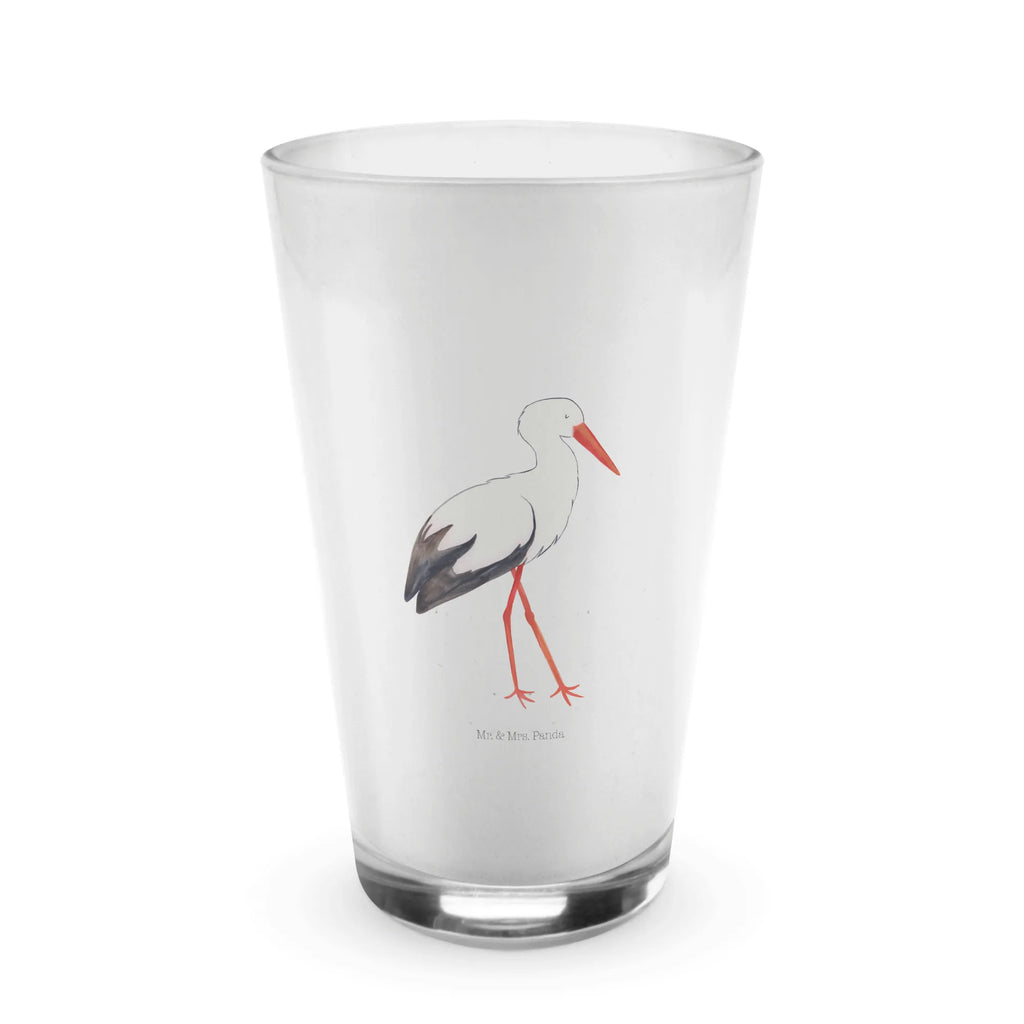 Glas Storch Cappuccino Glas, Glas, Cappuccino Tasse, Latte Macchiato, Tiermotive, Gute Laune, lustige Sprüche, Tiere, Storch, Störche, Schwangerschaft, Geburt, Mutter, Mütter, Mutter werden, Schwanger, Babybauch, Baby