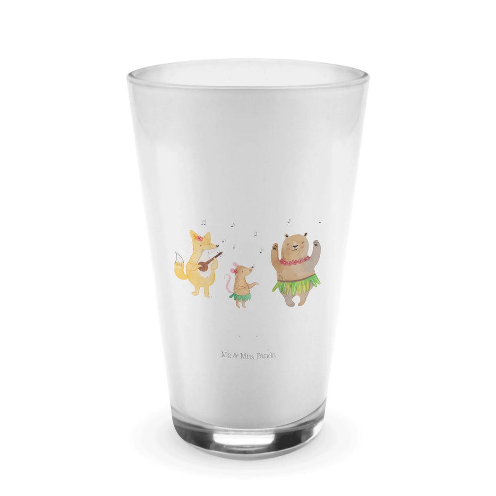 Glas Waldtiere Aloha Cappuccino Glas, Glas, Cappuccino Tasse, Latte Macchiato, Tiermotive, Gute Laune, lustige Sprüche, Tiere, Wald, Waldtiere, Musik, Aloha, Bär, Hase, Igel, Tanzen, Leben, Lachen