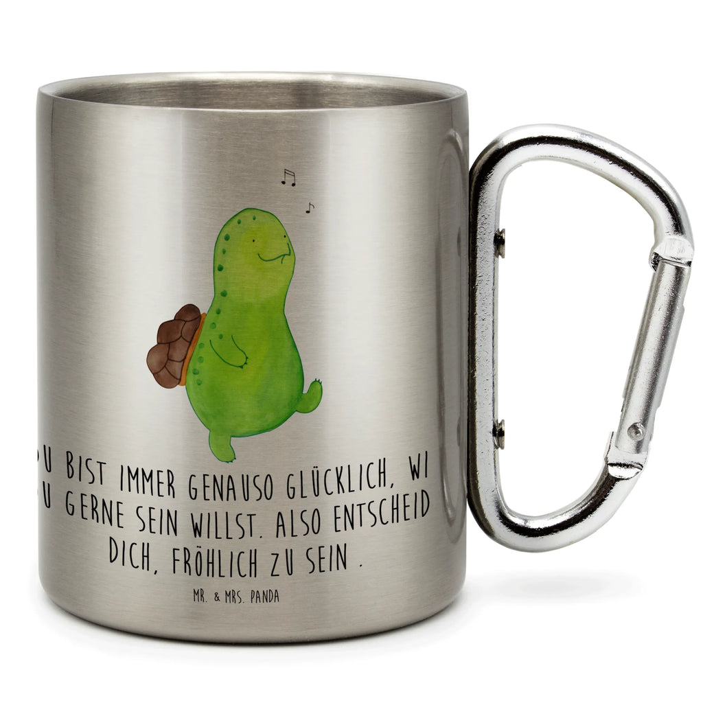 Edelstahlbecher Schildkröte pfeift Edelstahltasse, Karabiner, Edelstahlbecher, Outdoor, Camping, Tasse, Becher, Schildkröte, Schildi, Schildkröten, fröhlich, Glück, Motivation, Lebensfreude, Depression, Trennung, Neuanfang