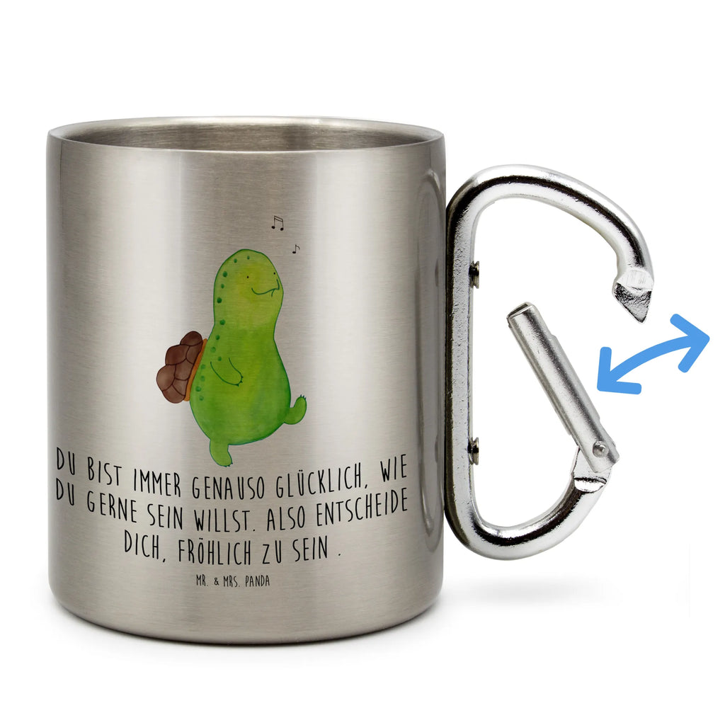 Edelstahlbecher Schildkröte pfeift Edelstahltasse, Karabiner, Edelstahlbecher, Outdoor, Camping, Tasse, Becher, Schildkröte, Schildi, Schildkröten, fröhlich, Glück, Motivation, Lebensfreude, Depression, Trennung, Neuanfang