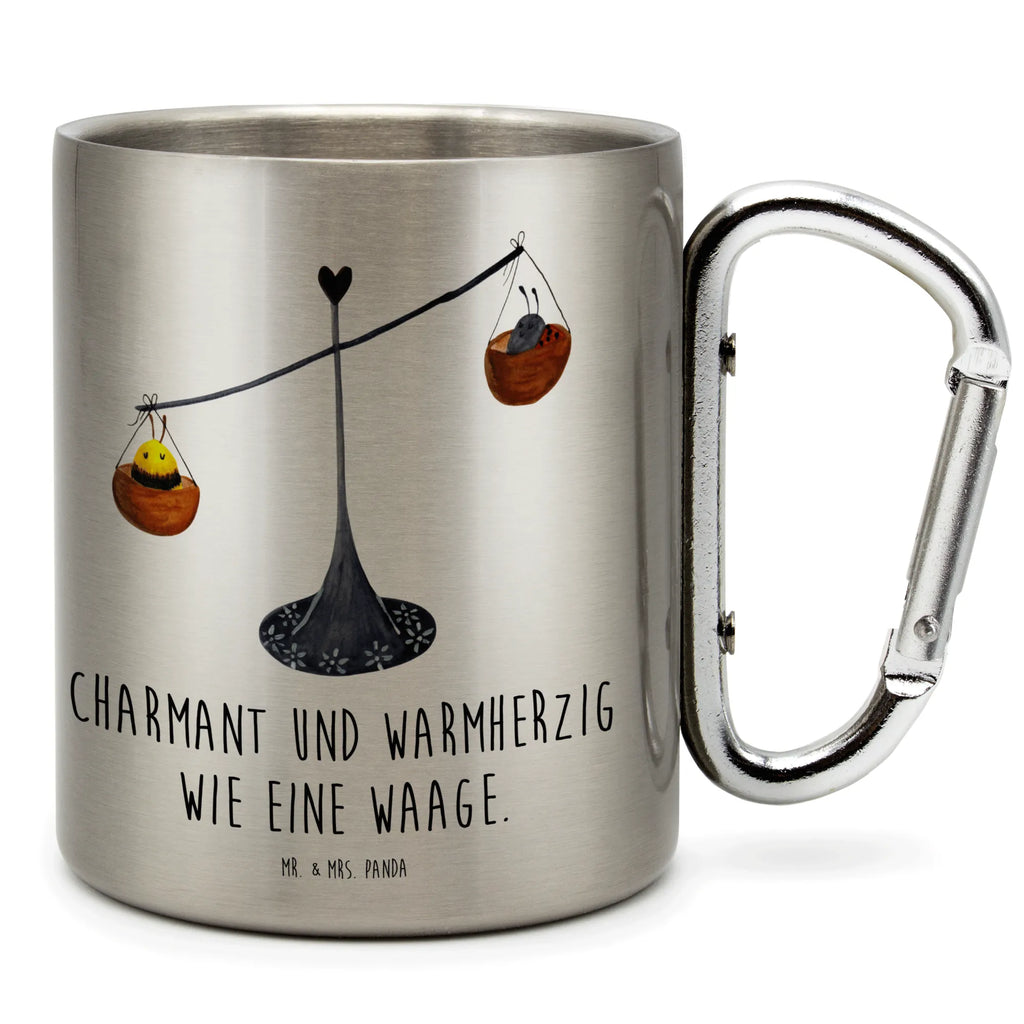 Edelstahlbecher Sternzeichen Waage Edelstahltasse, Karabiner, Edelstahlbecher, Outdoor, Camping, Tasse, Becher, Tierkreiszeichen, Sternzeichen, Horoskop, Astrologie, Aszendent, Waage, Waage Geschenk, Waage Sternzeichen, Geschenk Oktober, Geschenk September, Geburtstag Oktober, Geburtstag September, Gleichgewicht, Marienkäfer, Hummel, Biene