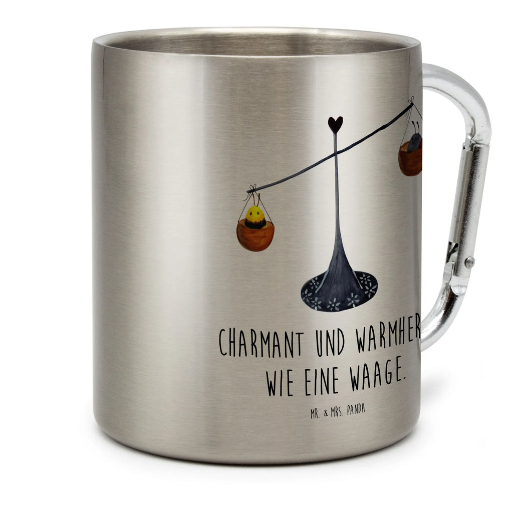 Edelstahlbecher Sternzeichen Waage Edelstahltasse, Karabiner, Edelstahlbecher, Outdoor, Camping, Tasse, Becher, Tierkreiszeichen, Sternzeichen, Horoskop, Astrologie, Aszendent, Waage, Waage Geschenk, Waage Sternzeichen, Geschenk Oktober, Geschenk September, Geburtstag Oktober, Geburtstag September, Gleichgewicht, Marienkäfer, Hummel, Biene