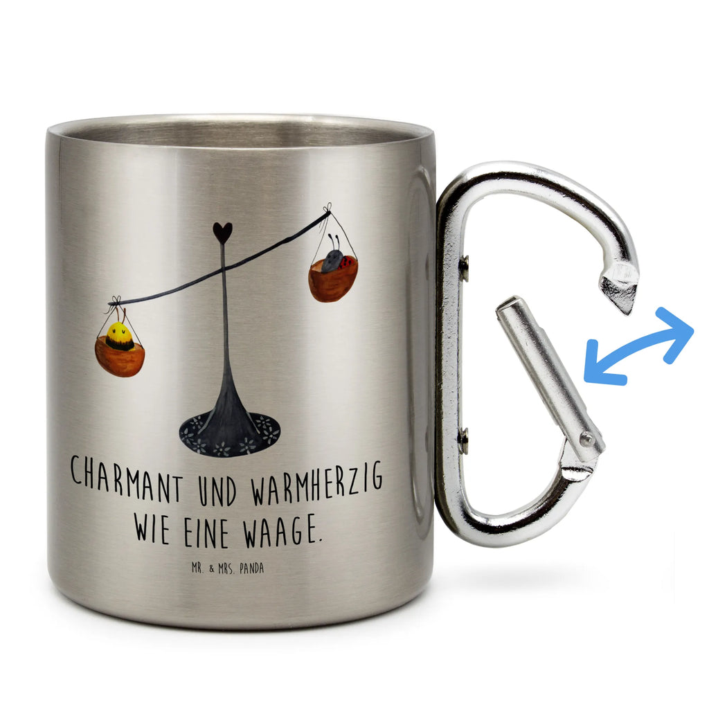 Edelstahlbecher Sternzeichen Waage Edelstahltasse, Karabiner, Edelstahlbecher, Outdoor, Camping, Tasse, Becher, Tierkreiszeichen, Sternzeichen, Horoskop, Astrologie, Aszendent, Waage, Waage Geschenk, Waage Sternzeichen, Geschenk Oktober, Geschenk September, Geburtstag Oktober, Geburtstag September, Gleichgewicht, Marienkäfer, Hummel, Biene