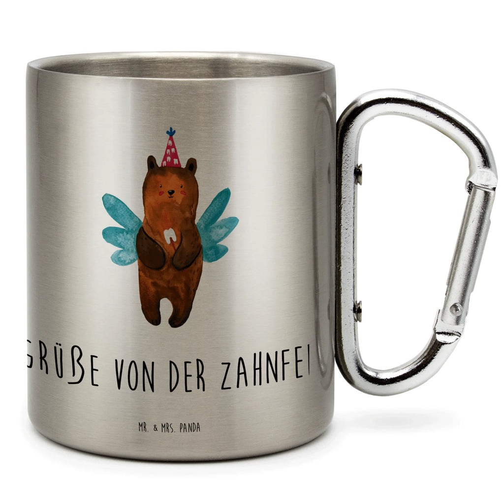 Edelstahlbecher Zahnfee Bär Edelstahltasse, Karabiner, Edelstahlbecher, Outdoor, Camping, Tasse, Becher, Bär, Teddy, Teddybär, Zahnfee, Fee, Milchzahn, Erster Zahn