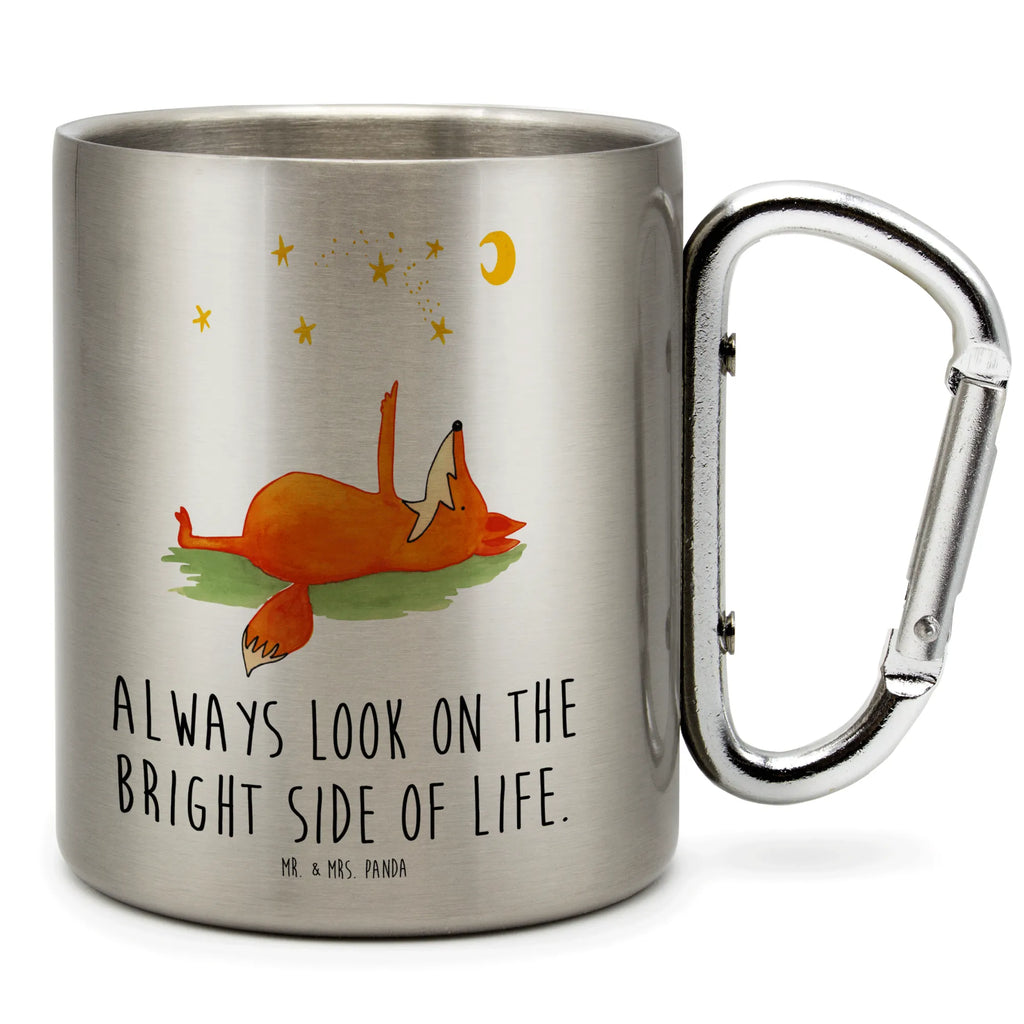 Edelstahlbecher Fuchs Sterne Edelstahltasse, Karabiner, Edelstahlbecher, Outdoor, Camping, Tasse, Becher, Fuchs, Füchse, tröstende Worte, Spruch positiv, Spruch schön, Romantik, Always Look on the Bright Side of Life