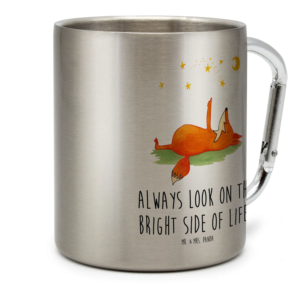 Edelstahlbecher Fuchs Sterne Edelstahltasse, Karabiner, Edelstahlbecher, Outdoor, Camping, Tasse, Becher, Fuchs, Füchse, tröstende Worte, Spruch positiv, Spruch schön, Romantik, Always Look on the Bright Side of Life