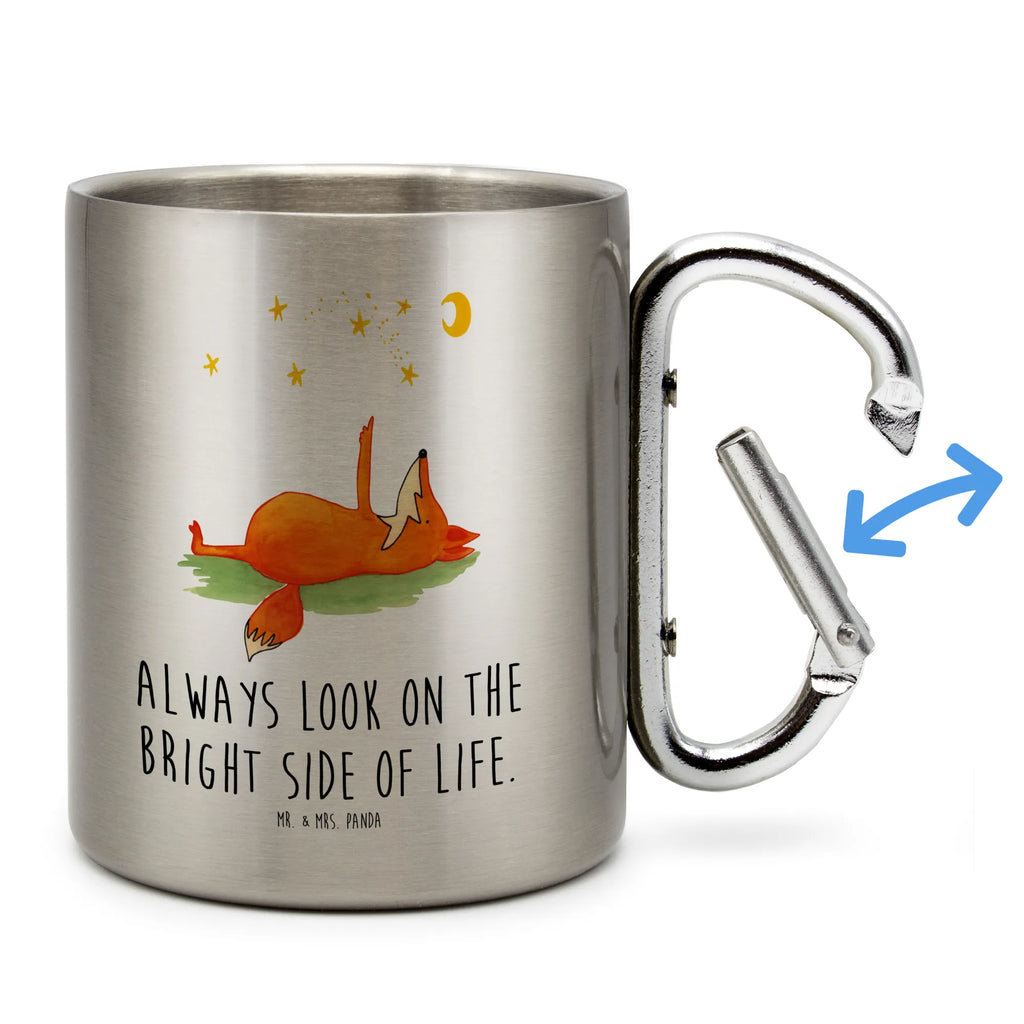 Edelstahlbecher Fuchs Sterne Edelstahltasse, Karabiner, Edelstahlbecher, Outdoor, Camping, Tasse, Becher, Fuchs, Füchse, tröstende Worte, Spruch positiv, Spruch schön, Romantik, Always Look on the Bright Side of Life