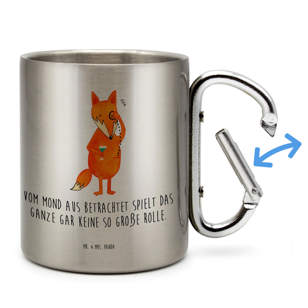 Edelstahlbecher Fuchs Lord Edelstahltasse, Karabiner, Edelstahlbecher, Outdoor, Camping, Tasse, Becher, Fuchs, Füchse, tröstende Worte, Spruch lustig, Liebeskummer Geschenk, Motivation Spruch, Problemlösung