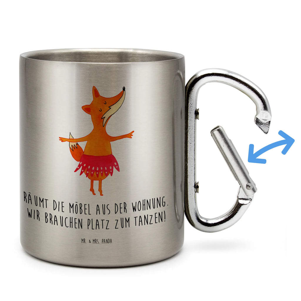 Edelstahlbecher Fuchs Ballerina Edelstahltasse, Karabiner, Edelstahlbecher, Outdoor, Camping, Tasse, Becher, Fuchs, Fuchs Spruch, Füchse, Füchsin, Ballerina, Ballett, Tänzerin, Tanzen, Party, Einladung, Geburtstag